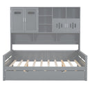 Daybed With All-In-One Cabinet And Shelf