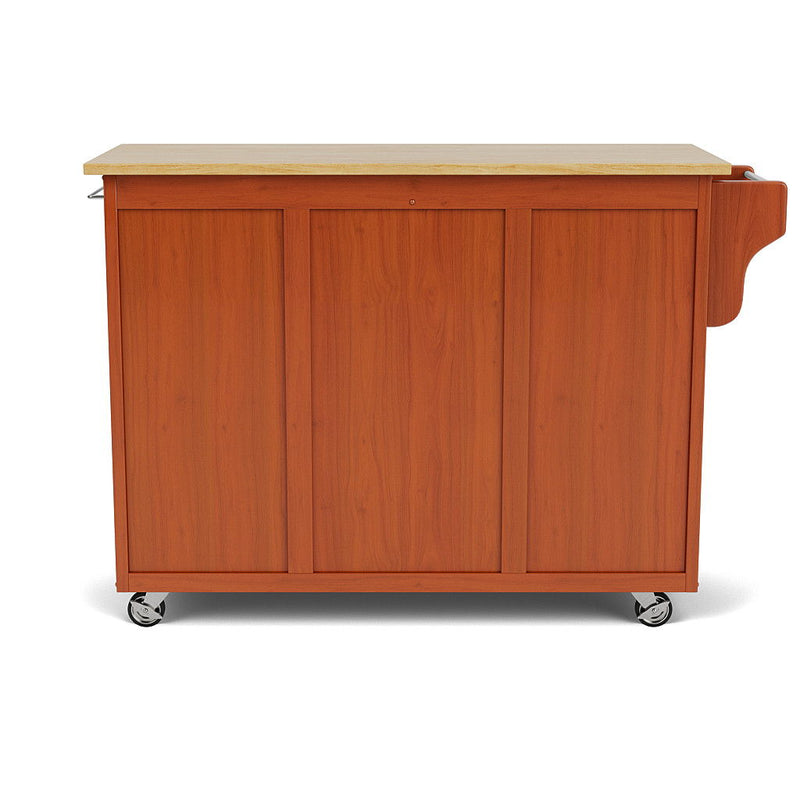 Create-A-Cart - 4 Doors Kitchen Cart - Light Wood Top