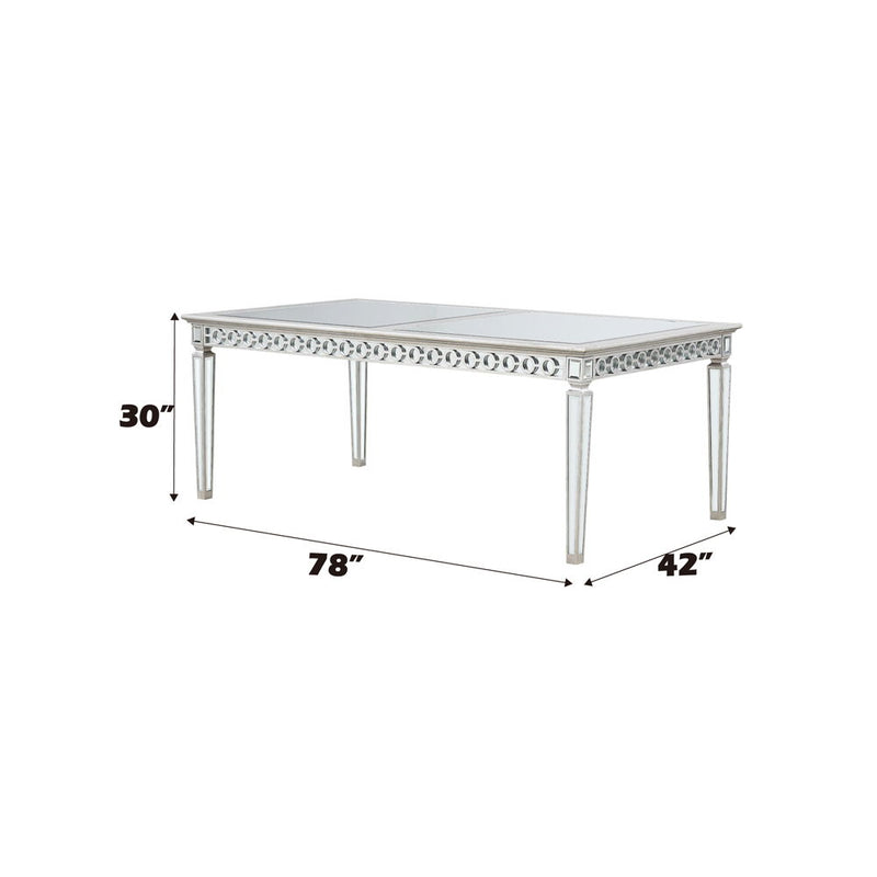 Varian - Dining Table (78"L) - Mirrored & Antique Platinum