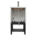 Modern Freestanding Bathroom Vanity With Ceramic Sink, Hot And Cold Faucet, 1 Door Cabinet & Open Shelf