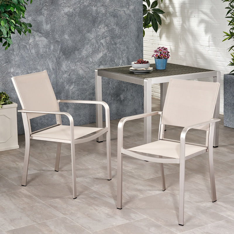 Waterfal - Outdoor Aluminum Dining Chair With Mesh Seat (Set of 2)