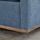 Modern Square Upholstered Swivel Accent Chair With Metal Base