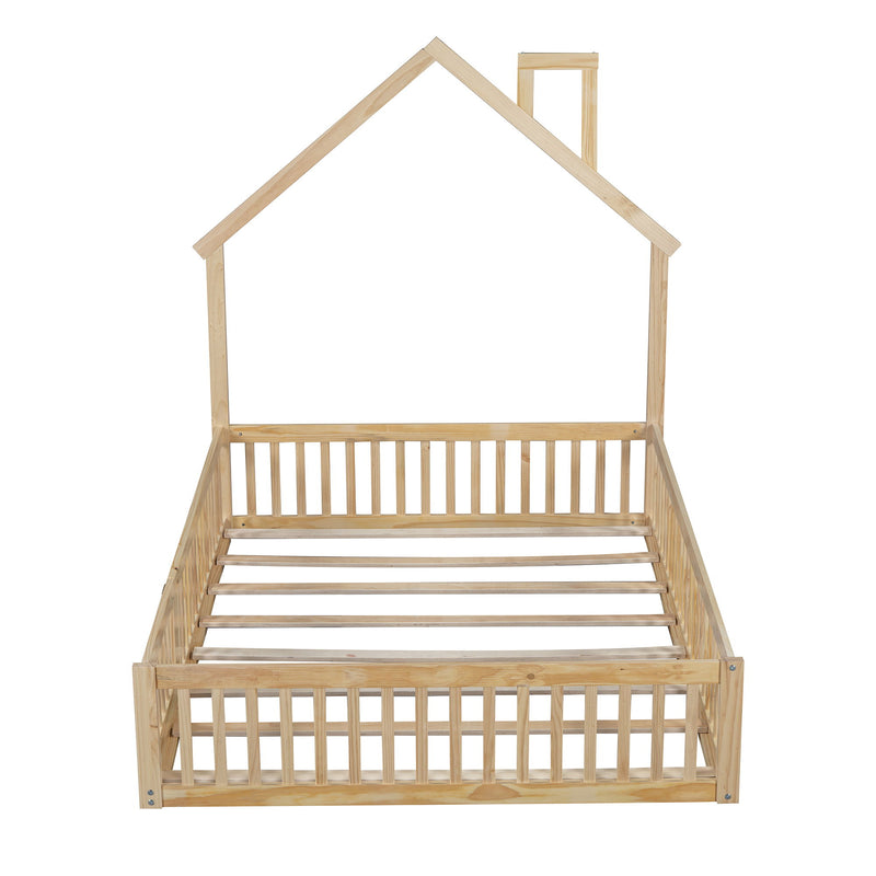 House Platform Bed With Guardrail