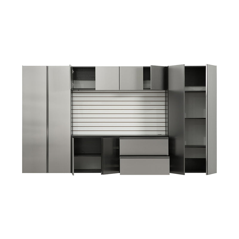 Nova - Series Garage Cabinet Set A With Soft Closing Doors - Metallic Gray