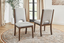 Athens - Upholstered Dining Chair (Set of 2) - Light Gray / Chocolate Brown