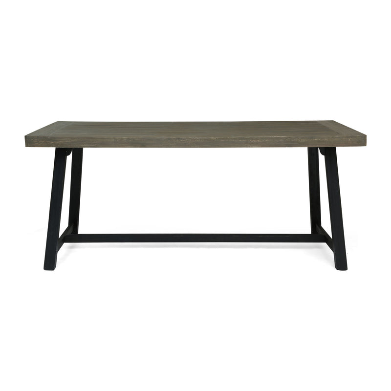 7 Pieces Modern Outdoor Dining Set With Acacia Wood Table And Chairs