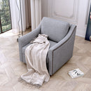 360 Degree Swivel Armchair, Skin Friendly Fabric, Ergonomic Design, Brass Nail Decorative Armchair