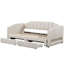 Extendable Daybed With LED Light And 2 Storage Drawers