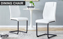 Modern dining chairs with faux leather upholstered seats - dining room chairs with metal legs, suitable for kitchen, living room, bedroom, dining room side chairs, set of 6 pieces (white+PU leather)