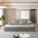 Multifunctional Convertible Sofa Bed With 2 Tumbler Backrests And 2 Pillows, Deep Seat Couch