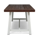 Equilibrium - Outdoor Dining Table With Wooden Frame And Slat Top