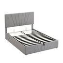 Full size Upholstered Platform bed with a Hydraulic Storage System - Gray