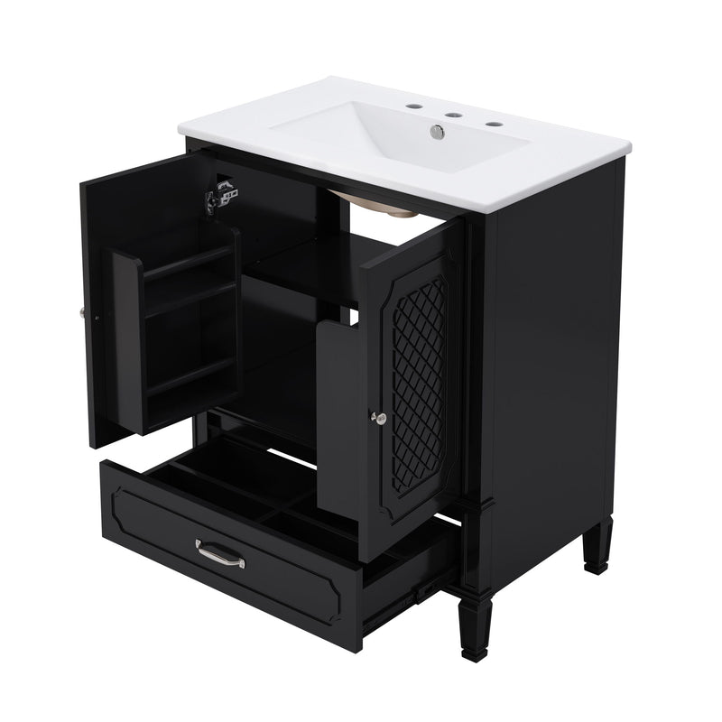 Bathroom Vanity With Sink, Soft Closing Door, Multi Functional Storage