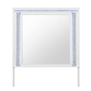 Adalid - Square Shaped Mirror With LED Lighting And Glittered Detailing - White
