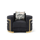 Soledad - Chair Upholstered With Hued Accents - Black