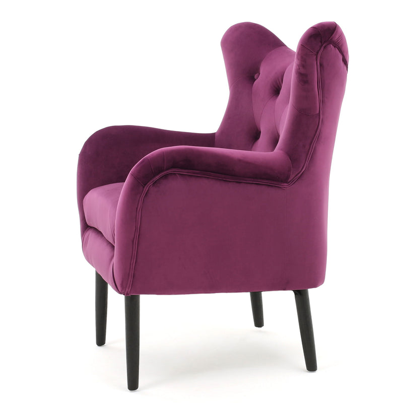 Alyssa - Mid Century Upholstered Arm Chair With Wingback Design