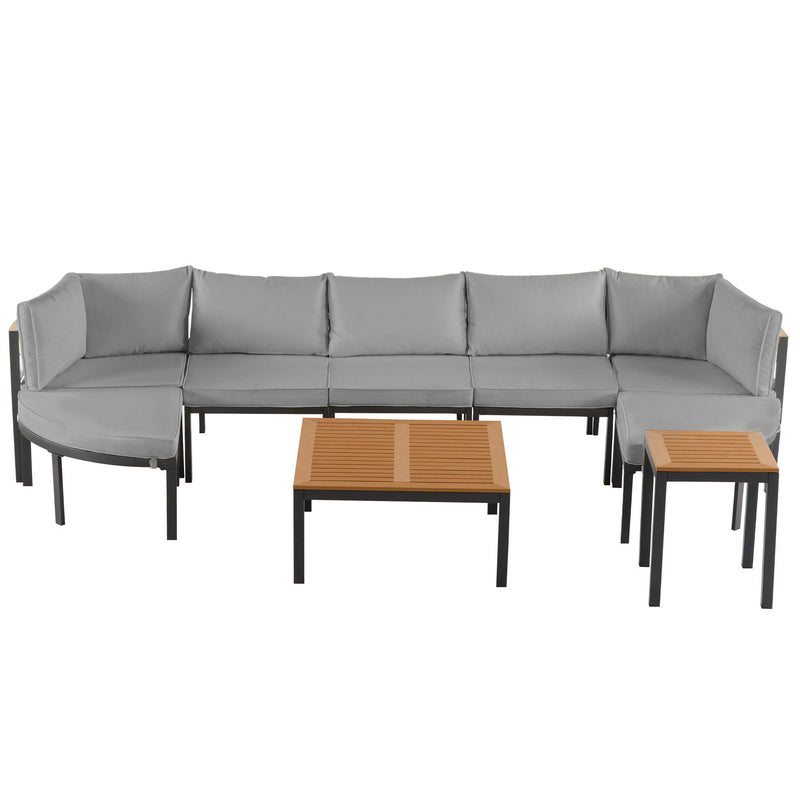 Outdoor Sectional Sofa Set Patio Seating Group With Cushions