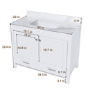 43" Bathroom Vanity, Multi Functional Cabinet With Doors And Drawer - White