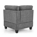 Modular Corner Sofa With Chenille Upholstery - Gray
