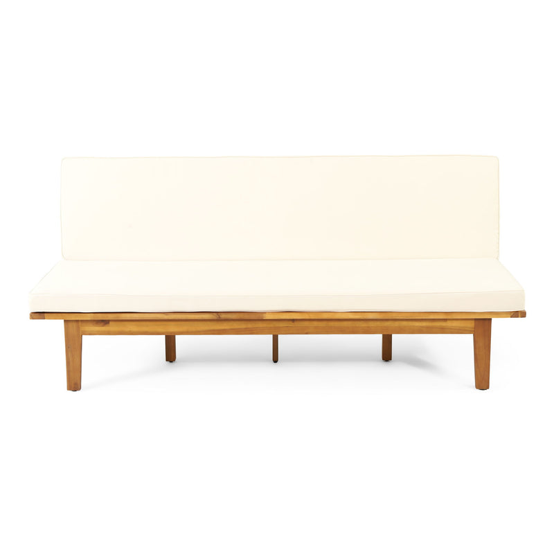 Outdoor Elegance Daybed With Convertible Design Cushion Frame - Beige