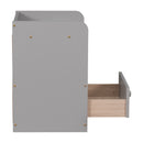 Full Bed with Headboard and Footboard,with 2 Nightstands,Grey