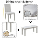 Dining Table Set With Crystal Decoration And Upholstered Chairs