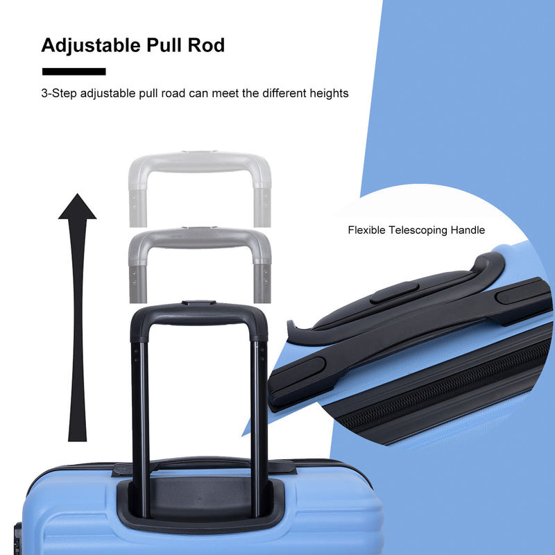 3 Piece Luggage Sets, Lightweight Suitcase With Two Hooks, Spinner Wheels, Tsa Lock