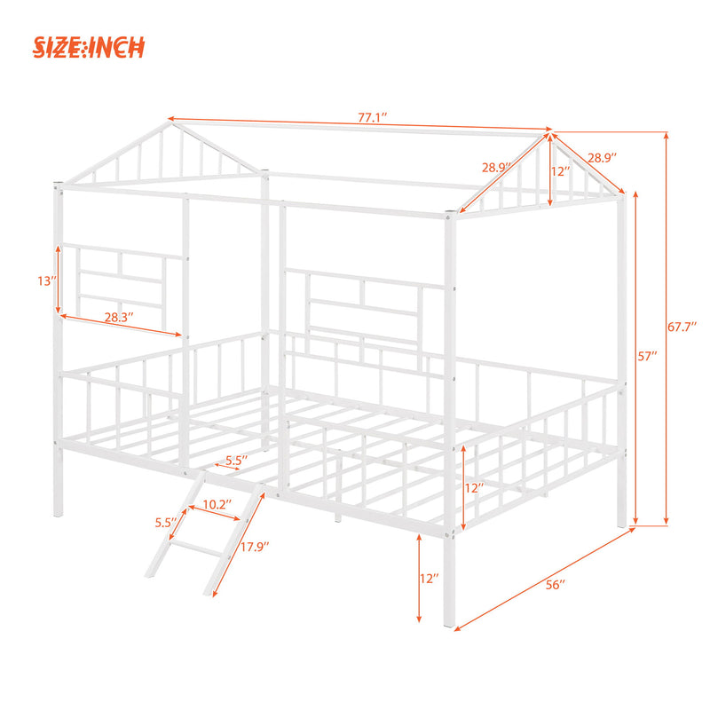 House Bed Frame With Slatted Support, No Box Spring Needed