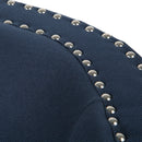 Modern Upholstered Swivel Club Chair With Nailhead Trim