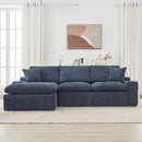 Cloud Sectional Sofa With Double Layer Cushion And Side Pockets, Free-Combined
