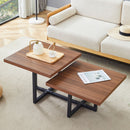 Perfectly Integrating Modern And Scandinavian Styles Double Deck Coffee Table - Walnut