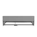 Twin Long Floor Bed With Storage Cabinets And USB Ports - Gray