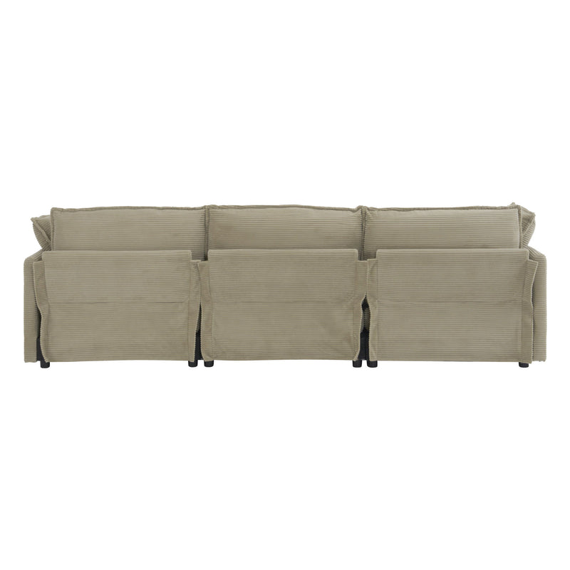Modern Modular Sectional Sofa With Side Storage Pockets For Living Room