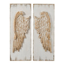 Feather Wing Wall Panels With Distressed, Rectangle Hanging Wall Art (Set of 2) - Multicolor