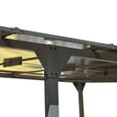 Outdoor Wall Mounted Gazebo With Sloped Roof Design, Uv Protection, And Durable Iron Frame - Gray