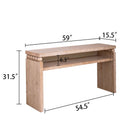 Modern Rustic Console Table, Wood Entryway Table With Shelf & Decorative Bead Detail - Natural