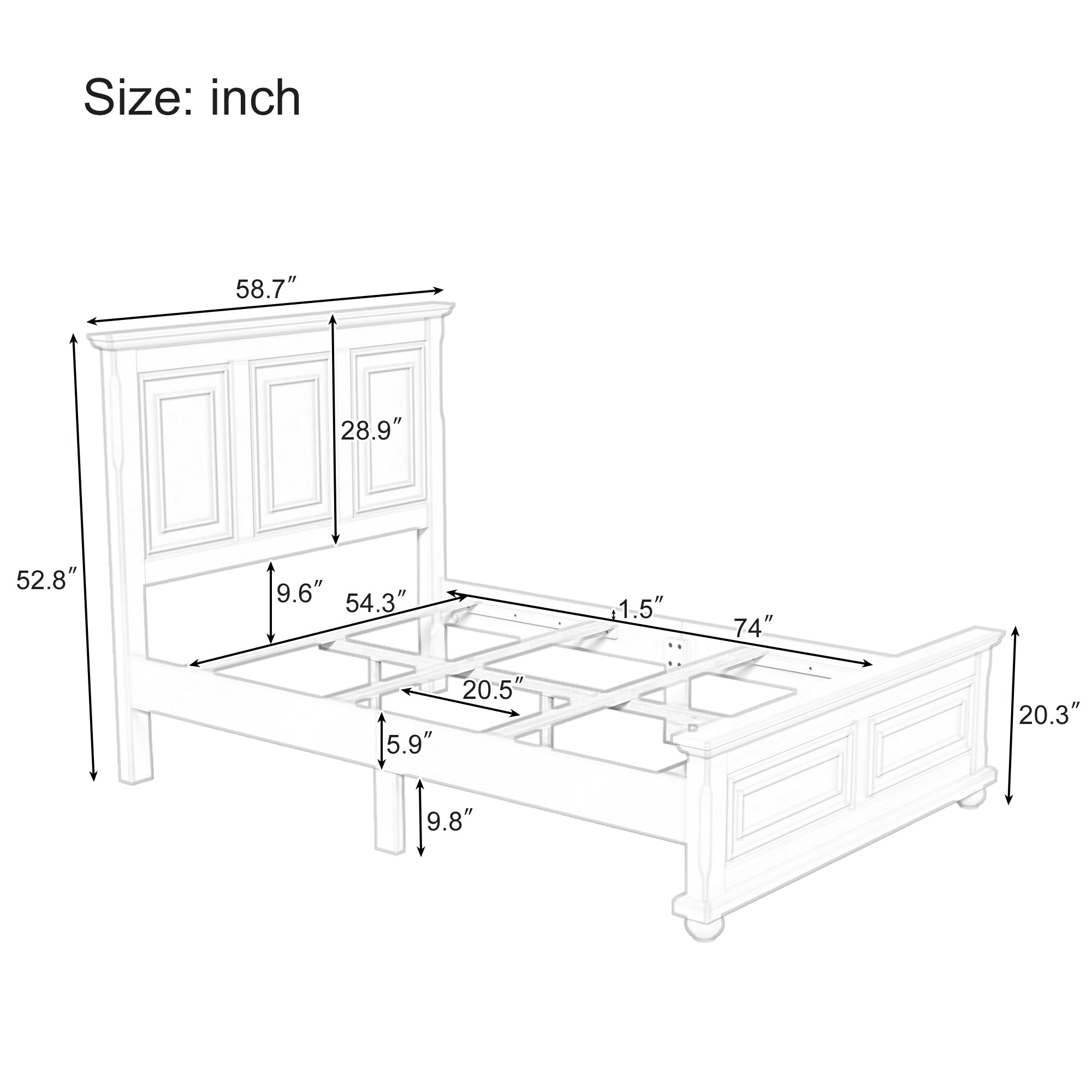 Traditional Town and Country Style Pinewood Vintage Full Bed, Rich Brown - Atlantic Fine Furniture Melbourne FL