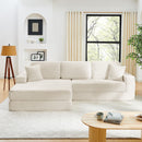 Modern Minimalist L Shape Modular Sectional Sofa, Corduroy Couch