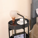 Modern 3 Tier Handwoven Side Table With Oval Organizer