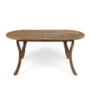 Outdoor Table With Smooth Lines, Slat Top