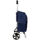Foldable Shopping Trolley With Wheels And Waterproof Bag - Blue
