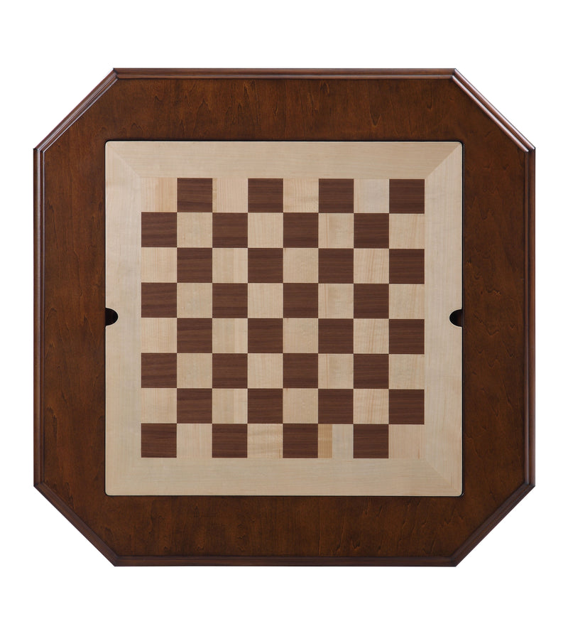 Bishop - Reversible Chess Checker Game Table With Game Tray (Chess Fingures Not Included) - Cherry