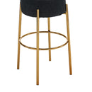 Round High Bar Stools (Set of 2), Contemporary Upholstered Dining Stools For Kitchens, Coffee Shops And Bar Stores - Gold Legs