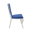 Azriel - Side Chair (Set of 2) - Blue Velvet & Mirroed Silver
