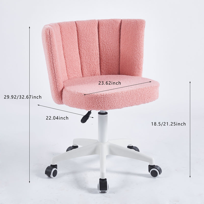 Home Office Chair, Fluffy Fuzzy Comfortable Makeup Vanity Chair, Swivel Desk Chair Height Adjustable Dressing Chair For Bedroom