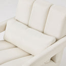 Modern Upholstered Accent Chair, Comfortable Linen Fabric With A Pillow For Living Room
