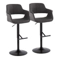 Vintage Flair - Mid Century Modern Adjustable Barstool With Straight T Footrest (Set of 2)