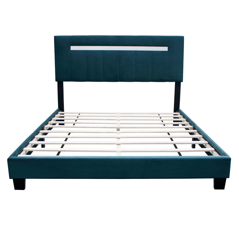 Queen Size Adjustable Upholstered Bed Frame Dark Velvet Collection Comfort And Simplicity