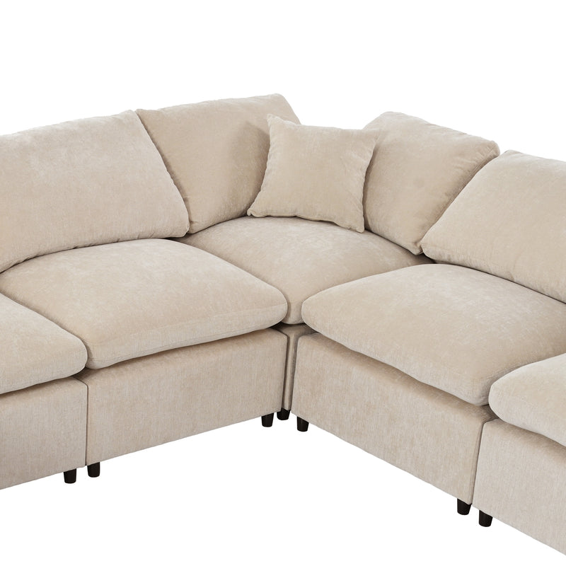 U_Style Oversized Modular Sectional Sofa with Ottoman L Shaped Corner Sectional for Living Room, Office, Spacious Space