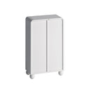 Storage Cabinet With Shelves And Glass Door, Freestanding Organizer For Bathroom - White